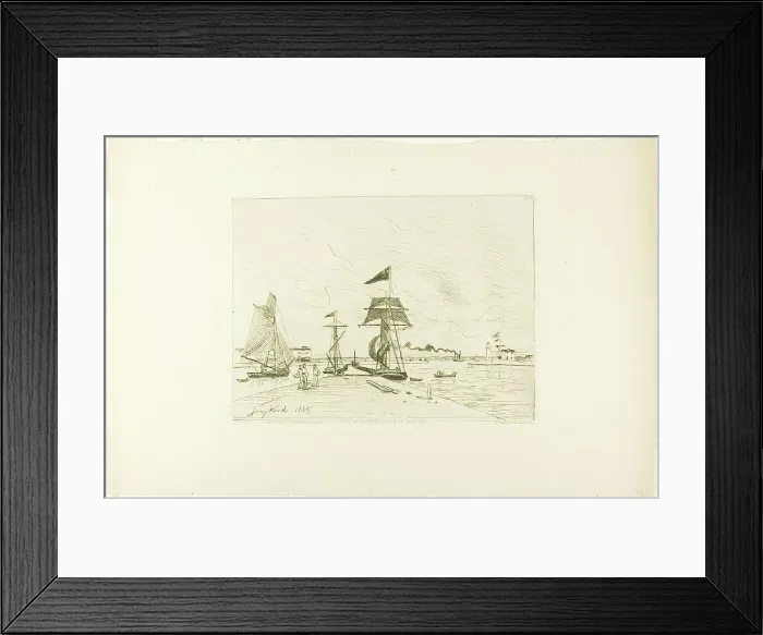 Framed Print : Wooden Pier, Honfleur Port, 1865; published January 1866. Creator: Johan Barthold Jongkind Framed Print : Wooden Pier, Honfleur Port, 1865; published January 1866. Creator: Johan Barthold Jongkind