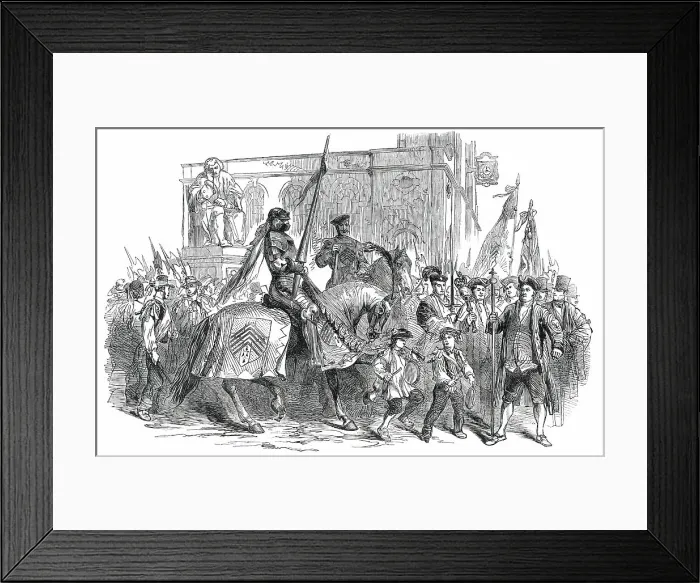 Framed Print : Lichfield Greenhill Bower on Whit-Monday - the Procession passing the Statue of Dr. Johnson, 1850. Creator: Unknown. Lichfield Greenhill Bower on Whit-Monday - the Procession passing the Statue of Dr. Johnson, 1850. Creator: Unknown Framed Print : Lichfield Greenhill Bower on Whit-Monday - the Procession passing the Statue of Dr. Johnson, 1850. Creator: Unknown. Lichfield Greenhill Bower on Whit-Monday - the Procession passing the Statue of Dr. Johnson, 1850. Creator: Unknown