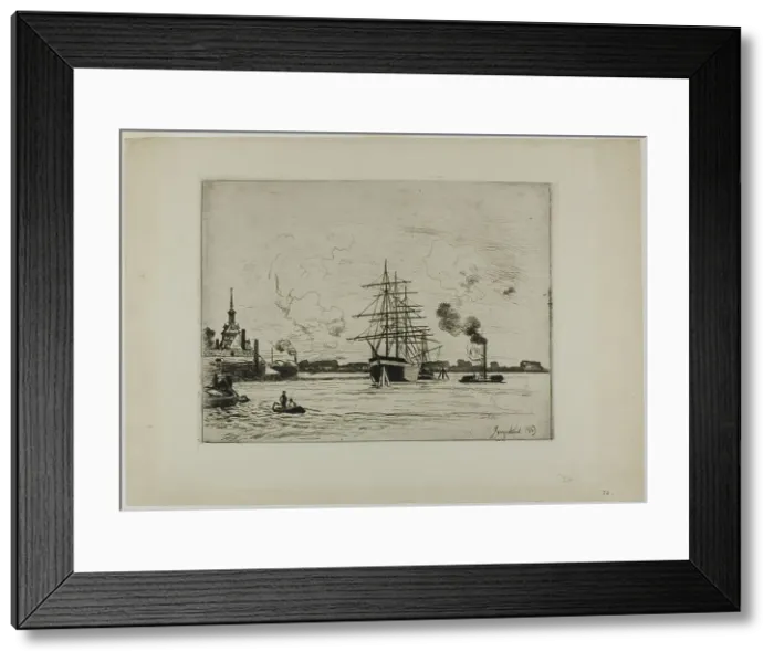 Framed Print : The Old Port of Rotterdam, 1863. Creator: Johan Barthold Jongkind