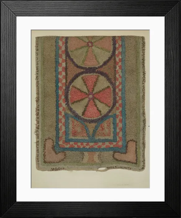 Framed Print : Shaker Tufted Wool Rug, c. 1938. Creator: Orville A. Carroll Framed Print : Shaker Tufted Wool Rug, c. 1938. Creator: Orville A. Carroll