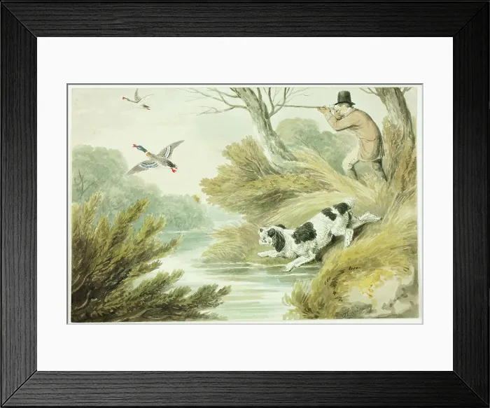 Framed Print : Hunter with Retriever, n.d. Creator: Samuel Howett Framed Print : Hunter with Retriever, n.d. Creator: Samuel Howett