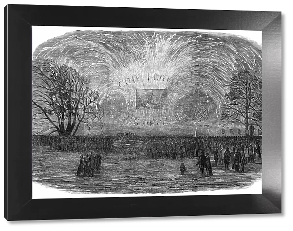 Fireworks at the Merchant Seamen's Orphan Asylum, Bow-Road, on Tuesday, 1850. Creator: Unknown