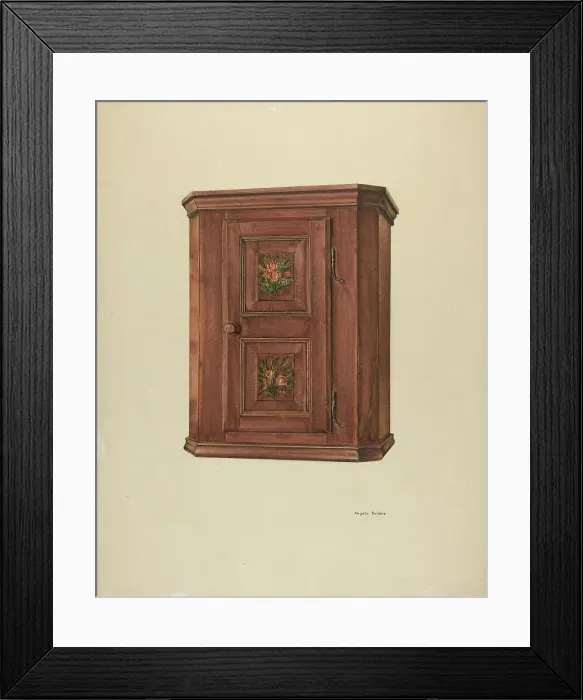 Framed Print : Zoar Cherry Bonnet Cabinet, c. 1938. Creator: Angelo Bulone Framed Print : Zoar Cherry Bonnet Cabinet, c. 1938. Creator: Angelo Bulone