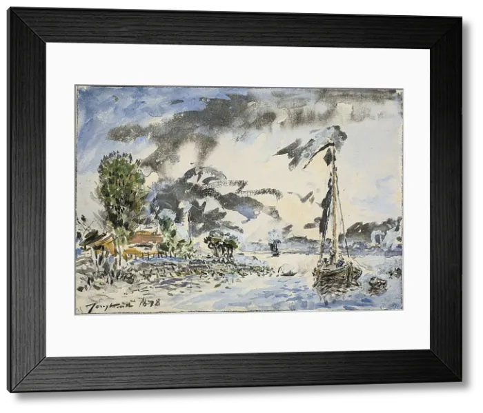 Framed Print : Fishing Boat, 1878. Creator: Johan Barthold Jongkind Framed Print : Fishing Boat, 1878. Creator: Johan Barthold Jongkind