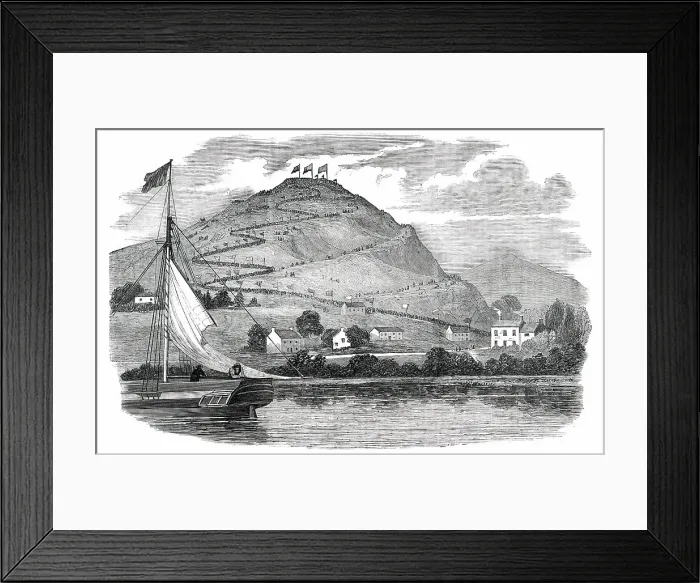 Framed Print : Procession up Hoad-Hill, the Site of the Memorial, 1850. Creator: Unknown Framed Print : Procession up Hoad-Hill, the Site of the Memorial, 1850. Creator: Unknown