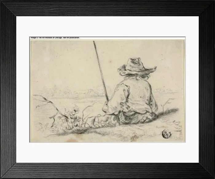 Framed Print : Fisherman on Bank, n.d. Creator: Jacob van Strij Framed Print : Fisherman on Bank, n.d. Creator: Jacob van Strij