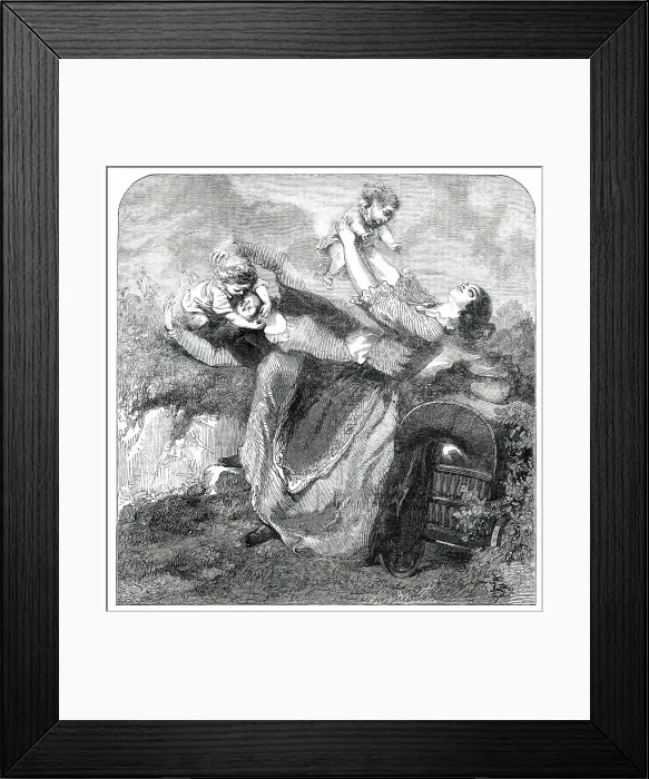 Framed Print : Town and Country Children - drawn by Gavarni, 1850. Creator: Unknown Framed Print : Town and Country Children - drawn by Gavarni, 1850. Creator: Unknown