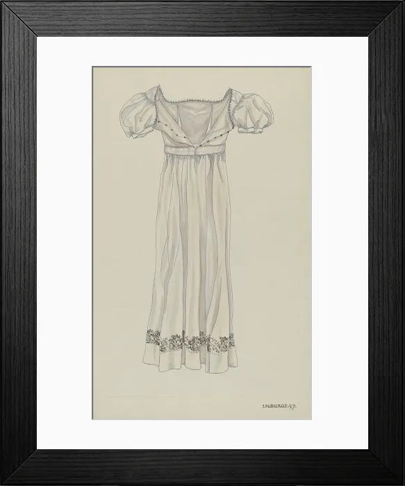 Framed Print : Day Dress, 1937. Creator: Irene M. Burge Framed Print : Day Dress, 1937. Creator: Irene M. Burge