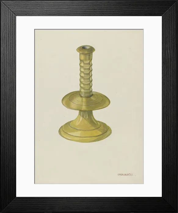 Framed Print : Candlestick, 1937. Creator: Irene M. Burge Framed Print : Candlestick, 1937. Creator: Irene M. Burge