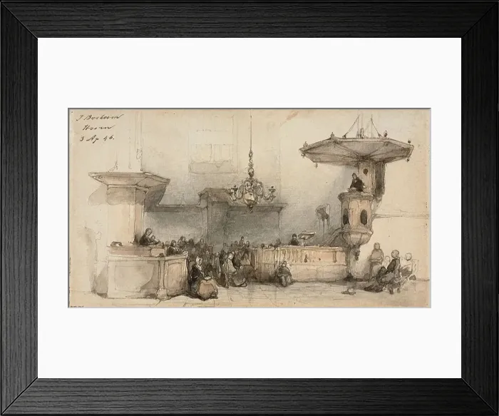 Framed Print : Interior of a Church, 1846. Creator: Johannes Bosboom Framed Print : Interior of a Church, 1846. Creator: Johannes Bosboom
