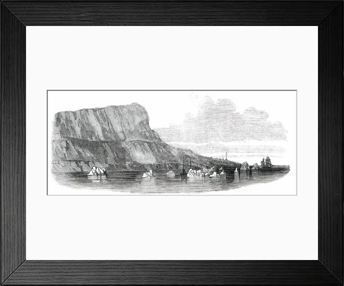 Framed Print : Cape Riley, at the Entrance of Wellington Channel, Barrow's Straits, and Remains of Encampment, 1850 Creator: Unknown Framed Print : Cape Riley, at the Entrance of Wellington Channel, Barrow's Straits, and Remains of Encampment, 1850 Creator: Unknown