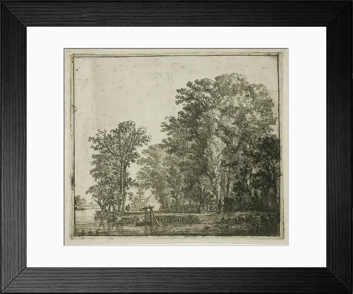 Framed Print : Woods Near a Canal, 1640-50. Creator: Simon de Vlieger Framed Print : Woods Near a Canal, 1640-50. Creator: Simon de Vlieger