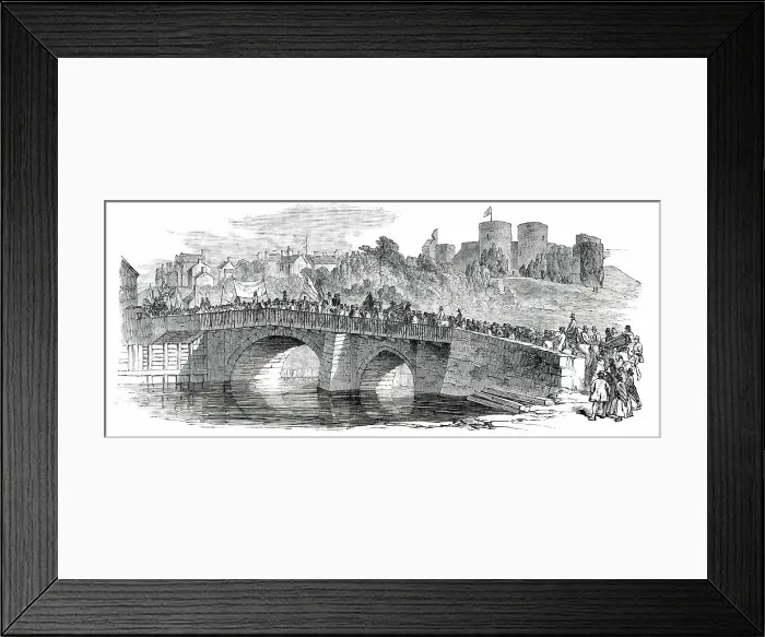 Framed Print : The Rhuddlan Royal Eisteddvod - the Procession to the Castle, 1850. Creator: Unknown Framed Print : The Rhuddlan Royal Eisteddvod - the Procession to the Castle, 1850. Creator: Unknown