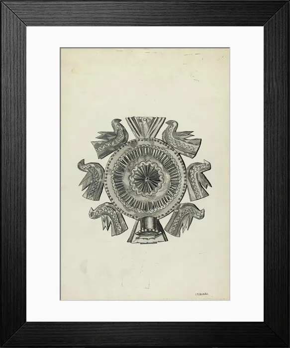 Framed Print : Cut Tin Candle Holder, c. 1936. Creator: Irene M. Burge Framed Print : Cut Tin Candle Holder, c. 1936. Creator: Irene M. Burge