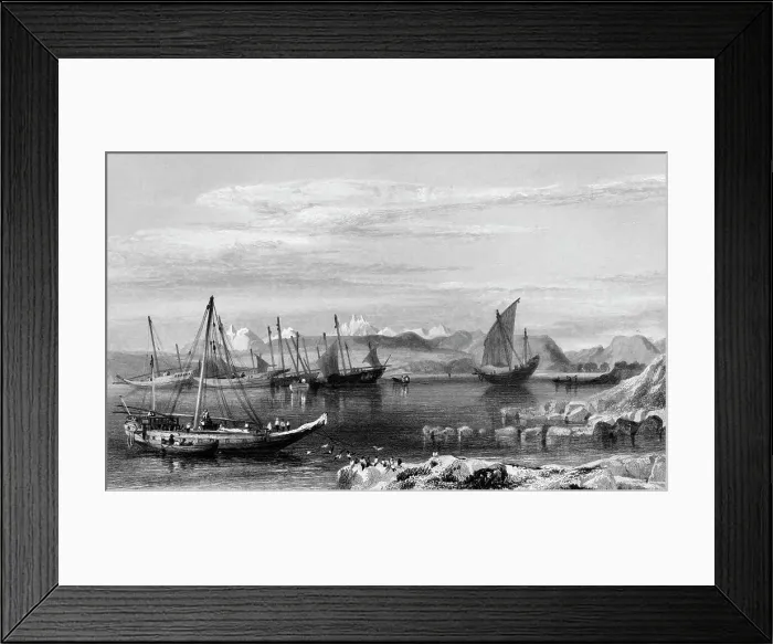 Framed Print : Thubare, A Small Harbour on the Arabian Coast, Upper Part of the Red Sea, 1834. Creator: Samuel Austin Framed Print : Thubare, A Small Harbour on the Arabian Coast, Upper Part of the Red Sea, 1834. Creator: Samuel Austin
