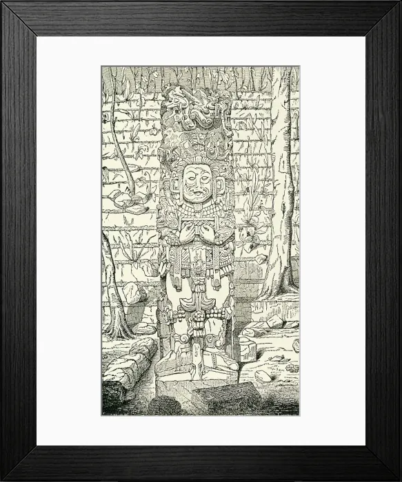 Framed Print : Monument at Copan, 1849. Creator: Unknown Framed Print : Monument at Copan, 1849. Creator: Unknown