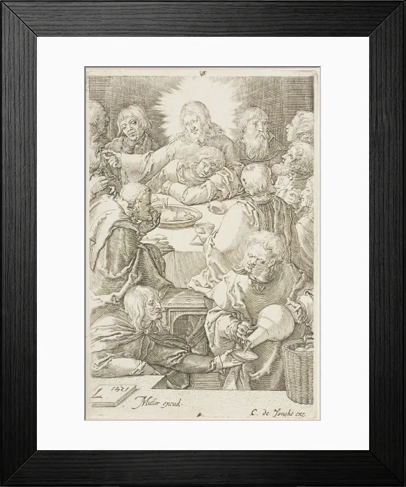 Framed Print : The Last Supper, 1615 / 1620. Creator: Jan Muller Framed Print : The Last Supper, 1615 / 1620. Creator: Jan Muller