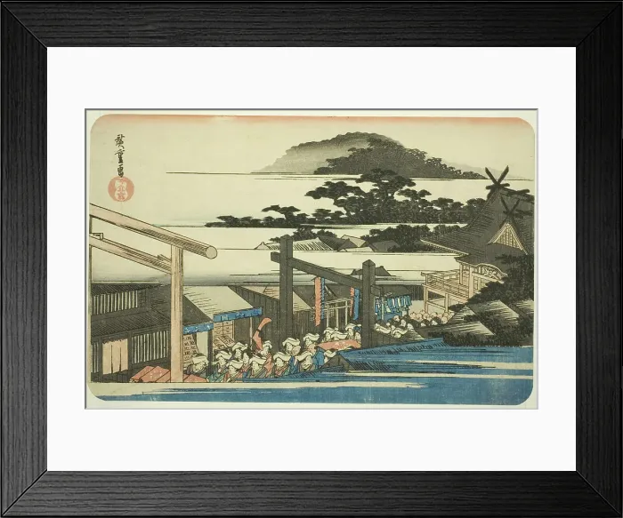 Framed Print : Precincts of the Shiba Shinmei Shrine (Shiba Shinmei keidai), from the series Famous... c.1832 / 38. Creator: Ando Hiroshige. Precincts of the Shiba Shinmei Shrine (Shiba Shinmei keidai), from the series Famous... c.1832 / 38 Framed Print : Precincts of the Shiba Shinmei Shrine (Shiba Shinmei keidai), from the series Famous... c.1832 / 38. Creator: Ando Hiroshige. Precincts of the Shiba Shinmei Shrine (Shiba Shinmei keidai), from the series Famous... c.1832 / 38