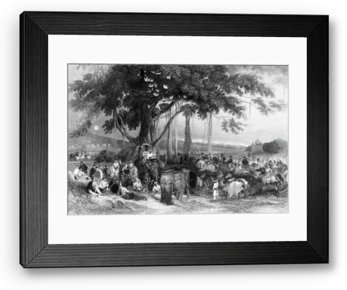 Framed Print : Runjeet Singh and his Suwarree, Cavalcade of Seiks, 1845. Creator: Unknown Framed Print : Runjeet Singh and his Suwarree, Cavalcade of Seiks, 1845. Creator: Unknown