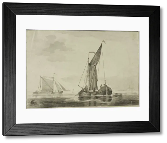 Framed Print : Boats in a Limpid Sea, n.d. Creator: Johannes Christianus Schotel Framed Print : Boats in a Limpid Sea, n.d. Creator: Johannes Christianus Schotel