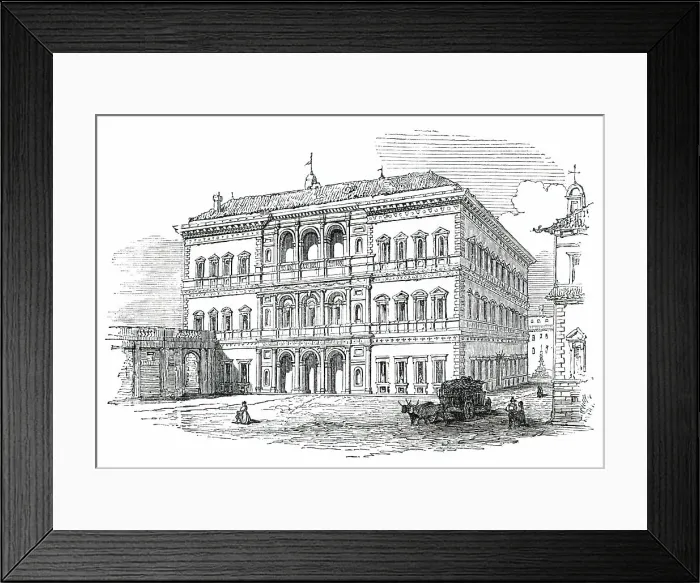Framed Print : Farnese Palace - Rome, 1850. Creator: Unknown Framed Print : Farnese Palace - Rome, 1850. Creator: Unknown