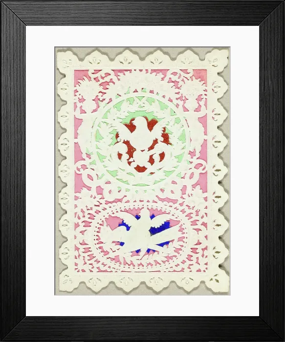 Framed Print : Untitled Valentine (Two Birds), 1860 / 69. Creator: Mullord Brothers Framed Print : Untitled Valentine (Two Birds), 1860 / 69. Creator: Mullord Brothers