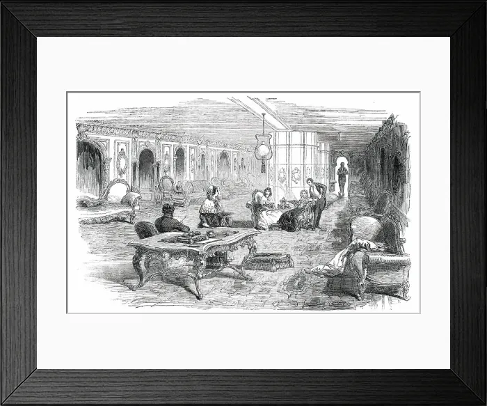 Framed Print : Grand Saloon of the Atlantic, 1850. Creator: Smyth. Grand Saloon of the Atlantic, 1850. Creator: Smyth Framed Print : Grand Saloon of the Atlantic, 1850. Creator: Smyth. Grand Saloon of the Atlantic, 1850. Creator: Smyth