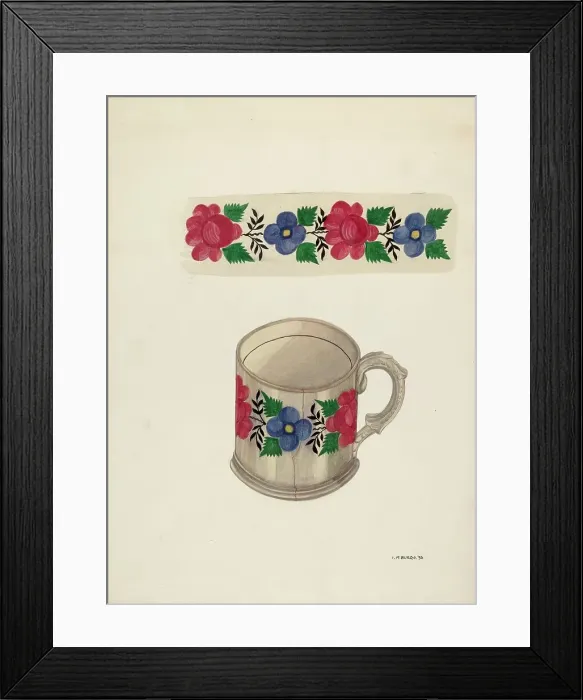 Framed Print : Shaving Mug, 1936. Creator: Irene M. Burge Framed Print : Shaving Mug, 1936. Creator: Irene M. Burge