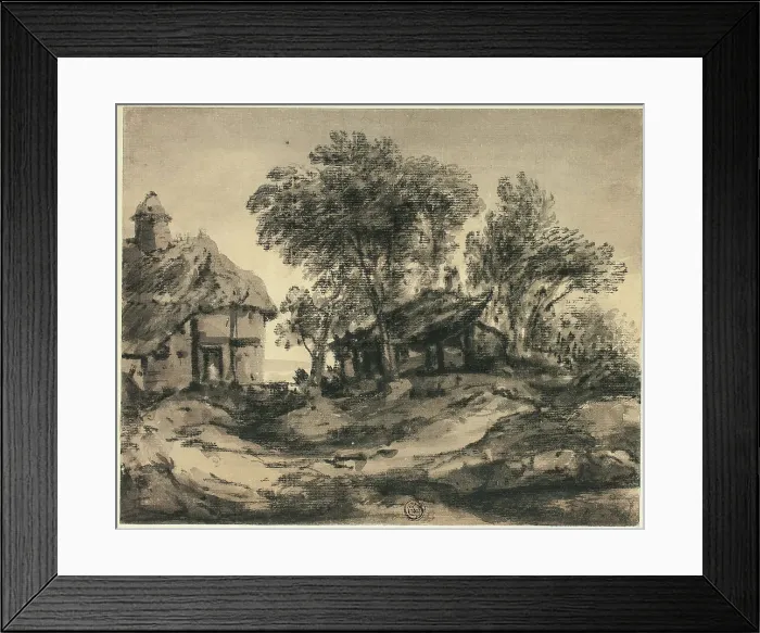 Framed Print : Huts Near the Sea, n.d. Creator: Thomas Monro Framed Print : Huts Near the Sea, n.d. Creator: Thomas Monro