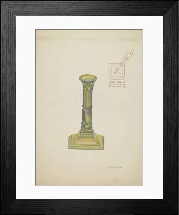 Framed Print : Candlestick, 1937. Creator: Irene M. Burge Framed Print : Candlestick, 1937. Creator: Irene M. Burge