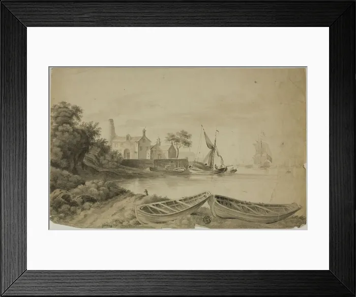 Framed Print : Small Dutch Port with Shipping, n.d. Creator: Unknown Framed Print : Small Dutch Port with Shipping, n.d. Creator: Unknown