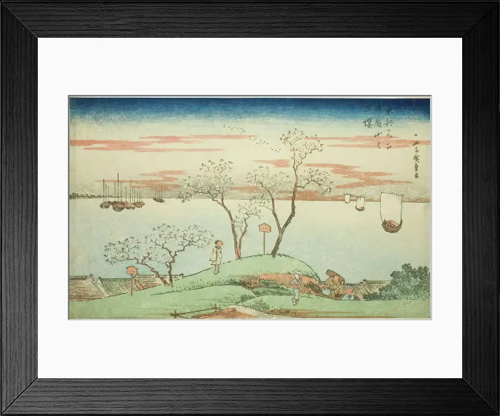 Framed Print : Evening Cherry Blossoms at Goten Hill (Gotenyama no yuzakura), from the series... c. 1831. Creator: Ando Hiroshige Framed Print : Evening Cherry Blossoms at Goten Hill (Gotenyama no yuzakura), from the series... c. 1831. Creator: Ando Hiroshige