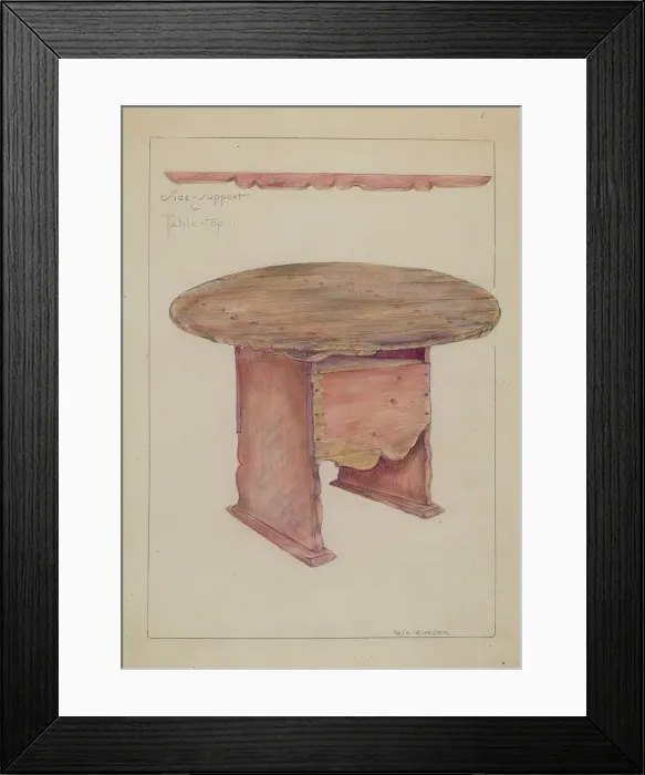 Framed Print : Table Hutch Bench or Chair Combination, c. 1937. Creator: Rosa Burger Framed Print : Table Hutch Bench or Chair Combination, c. 1937. Creator: Rosa Burger
