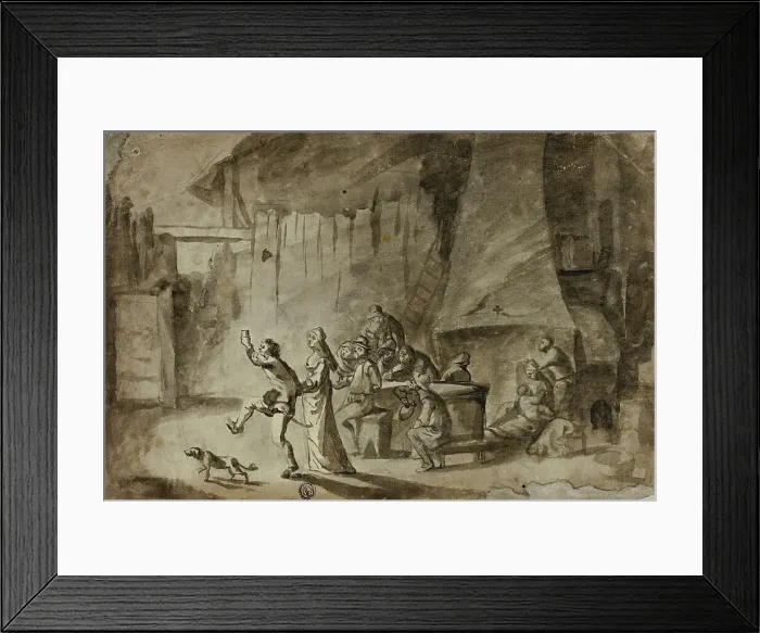 Framed Print : Men and Women in Tavern, n.d. Creator: Unknown Framed Print : Men and Women in Tavern, n.d. Creator: Unknown