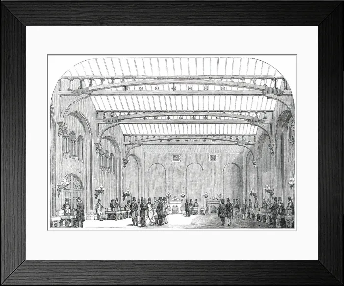 Framed Print : Interior of the New Corn Exchange, Nottingham, 1850. Creator: Unknown Framed Print : Interior of the New Corn Exchange, Nottingham, 1850. Creator: Unknown