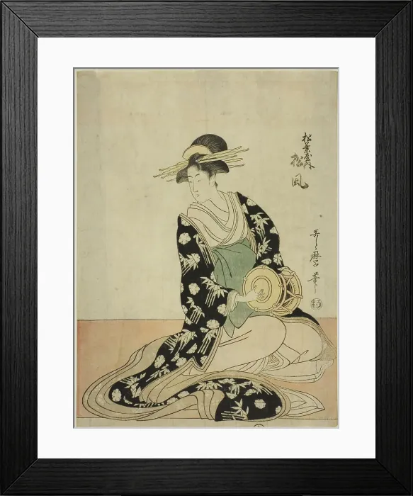 Framed Print : The Courtesan Matsukaze of the Matsubaya, from an untitled series of courtesans of the... c. 1797. Creator: Kitagawa Utamaro Framed Print : The Courtesan Matsukaze of the Matsubaya, from an untitled series of courtesans of the... c. 1797. Creator: Kitagawa Utamaro