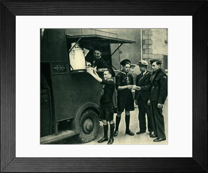 Framed Print : Sea Scouts Serving at a Mobile Canteen, 1944. Creator: Unknown Framed Print : Sea Scouts Serving at a Mobile Canteen, 1944. Creator: Unknown