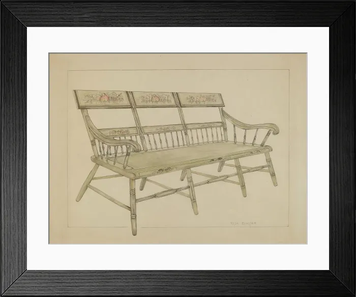 Framed Print : Settee, c. 1936. Creator: Rosa Burger Framed Print : Settee, c. 1936. Creator: Rosa Burger