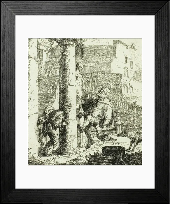 Framed Print : The Blind Beggar Tricked by Lazarillo, n.d. Creator: Thomas Wyck Framed Print : The Blind Beggar Tricked by Lazarillo, n.d. Creator: Thomas Wyck