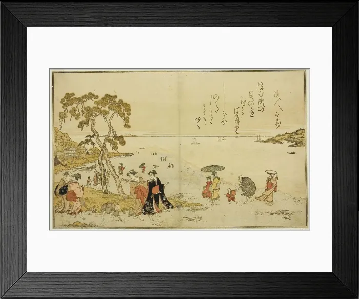 Framed Print : Gathering Shells at Low Tide, from the illustrated book Gifts from the Ebb Tide... Japan, 1789. Creator: Kitagawa Utamaro. Gathering Shells at Low Tide, from the illustrated book Gifts from the Ebb Tide... Japan, 1789 Framed Print : Gathering Shells at Low Tide, from the illustrated book Gifts from the Ebb Tide... Japan, 1789. Creator: Kitagawa Utamaro. Gathering Shells at Low Tide, from the illustrated book Gifts from the Ebb Tide... Japan, 1789