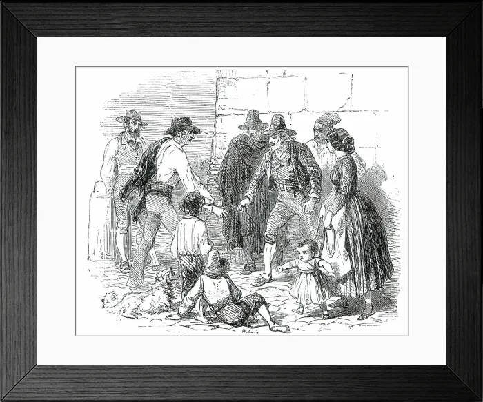 Framed Print : Playing at Morra - Rome, 1850. Creator: Unknown Framed Print : Playing at Morra - Rome, 1850. Creator: Unknown