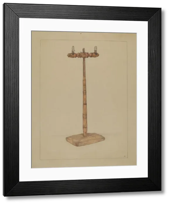 Framed Print : Candlestand, c. 1936. Creator: Rosa Burger Framed Print : Candlestand, c. 1936. Creator: Rosa Burger