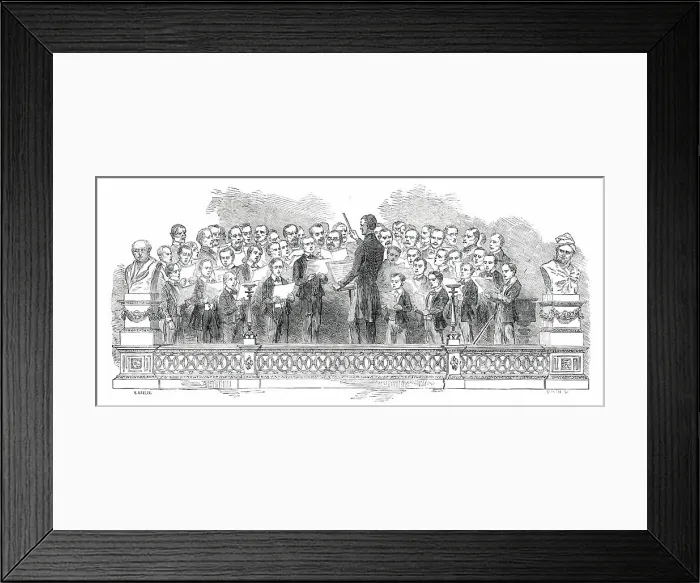 Framed Print : National Concerts at Her Majesty's Theatre - the Berlin Choir, 1850. Creator: Smyth