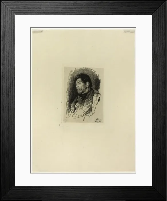 Framed Print : Seated Man Facing Left, 1874. Creator: Antonio Piccinni Framed Print : Seated Man Facing Left, 1874. Creator: Antonio Piccinni
