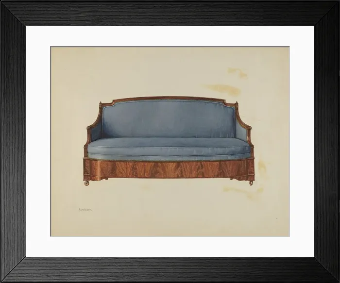 Framed Print : Sofa, c. 1937. Creator: Ernest Busenbark Framed Print : Sofa, c. 1937. Creator: Ernest Busenbark