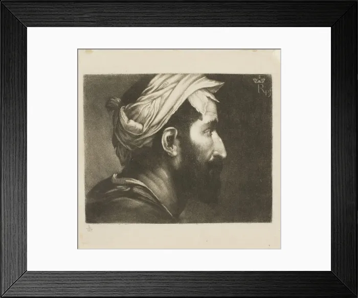 Framed Print : Head of Executioner, from John Evelyn's Sculptura, 1755. Creator: Richard Houston Framed Print : Head of Executioner, from John Evelyn's Sculptura, 1755. Creator: Richard Houston
