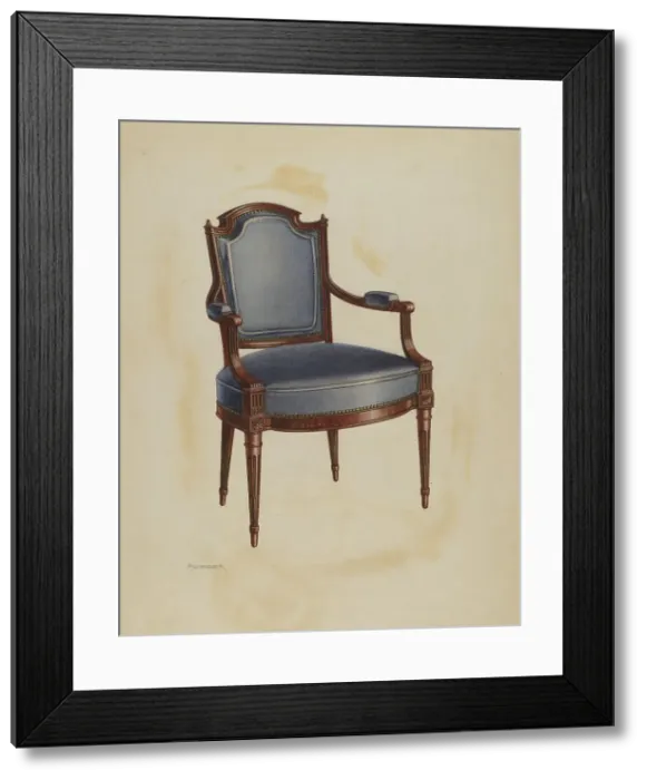 Framed Print : Armchair, c. 1938. Creator: Ernest Busenbark Framed Print : Armchair, c. 1938. Creator: Ernest Busenbark