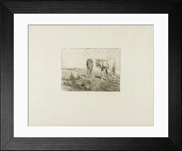 Framed Print : Horses Rest, c.1885. Creator: Giovanni Fattori Framed Print : Horses Rest, c.1885. Creator: Giovanni Fattori