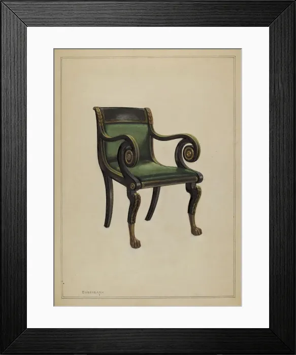 Framed Print : Armchair, 1935 / 1942. Creator: Ernest Busenbark Framed Print : Armchair, 1935 / 1942. Creator: Ernest Busenbark