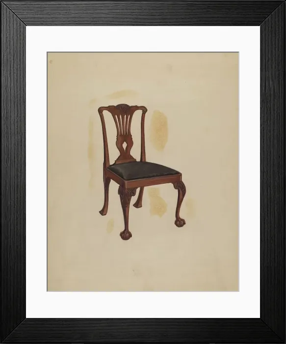 Framed Print : Side Chair, c. 1937. Creator: Ernest Busenbark Framed Print : Side Chair, c. 1937. Creator: Ernest Busenbark